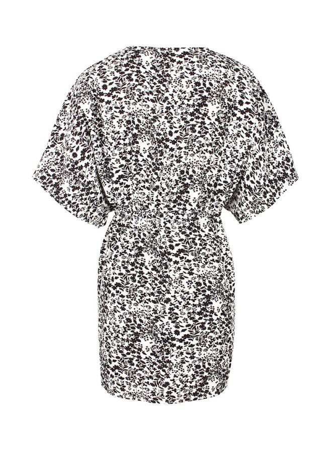 Floral Printed Dress White/Black - Image 2