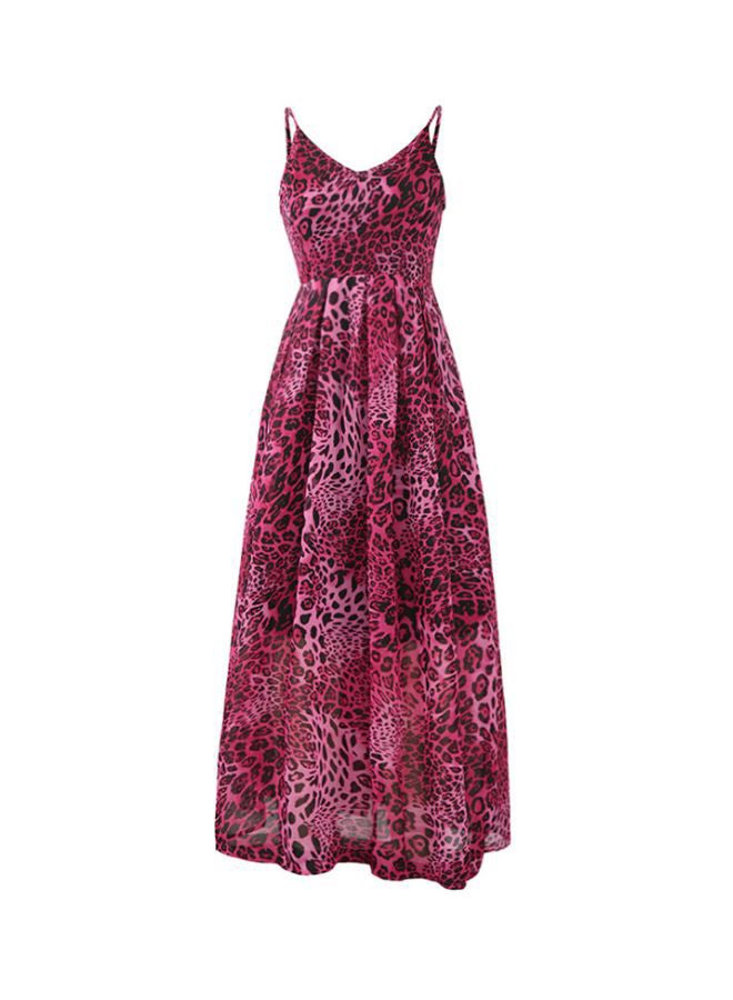 Leopard Printed Maxi Dress Rose/Black  - Image 1