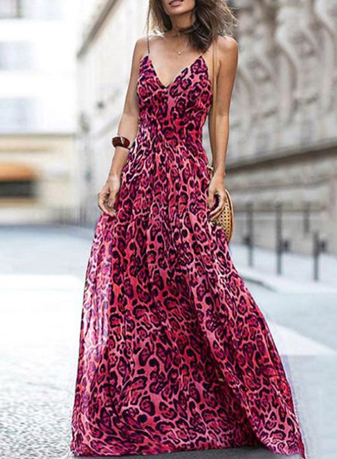 Leopard Printed Maxi Dress Rose/Black  - Image 5