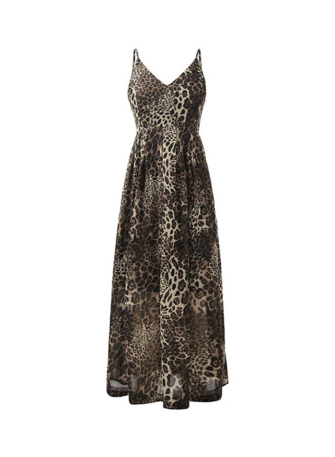 Leopard Printed Maxi Dress Brown/Black/Beige - Image 1