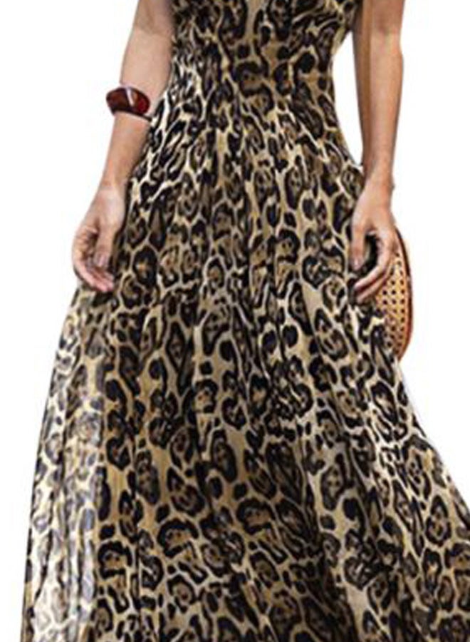Leopard Printed Maxi Dress Brown/Black/Beige - Image 3