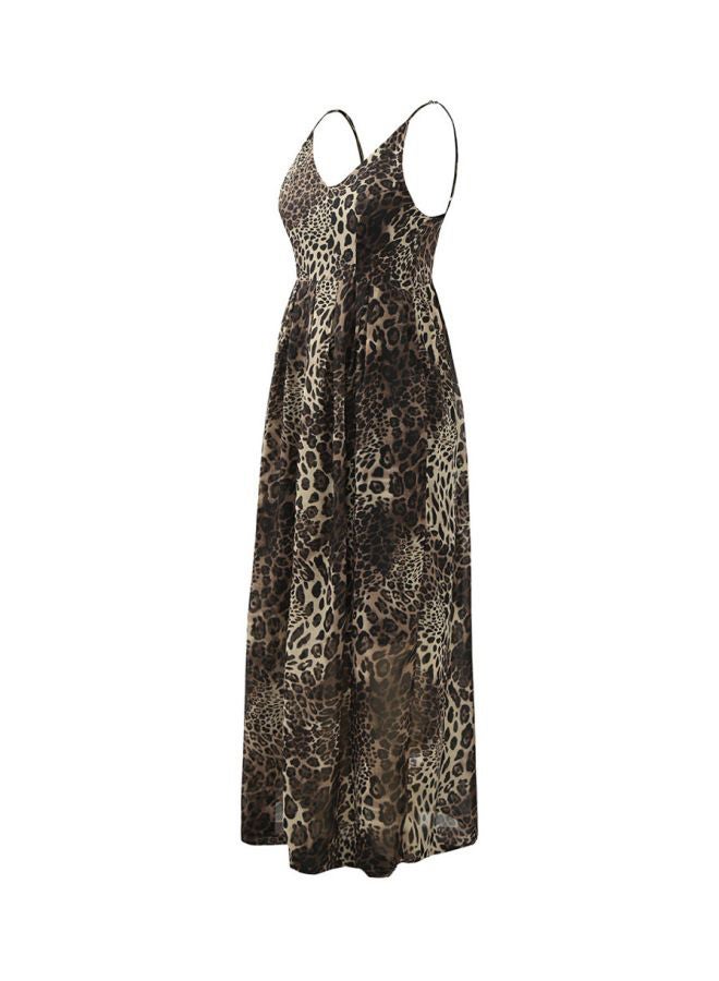 Leopard Printed Maxi Dress Brown/Black/Beige - Image 4