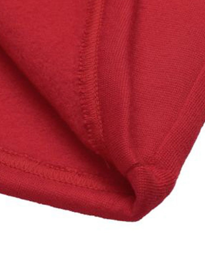 Solid Hooded Dress Red - Image 3