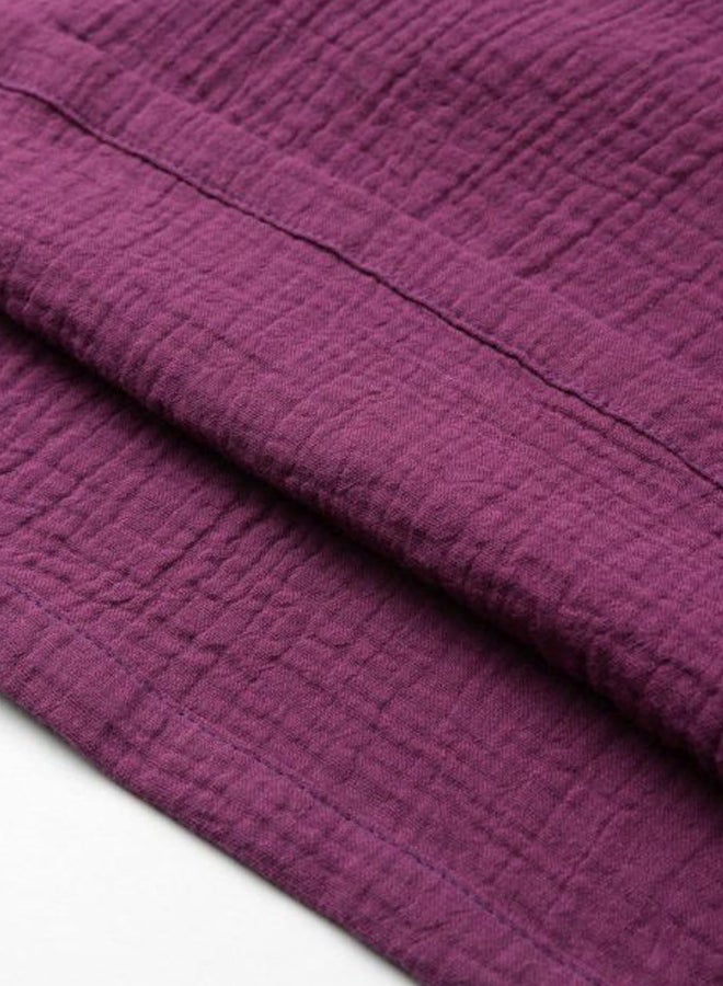 Generic - Solid V-Neck Maxi Dress Purple - Image 1