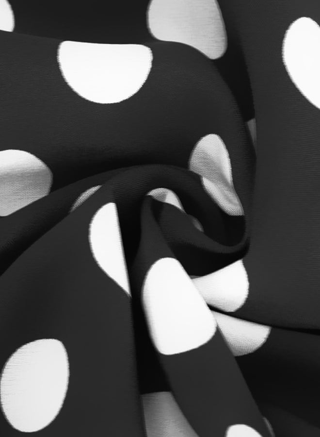 Polka Dot Printed Mini Dress Black/White - Image 3