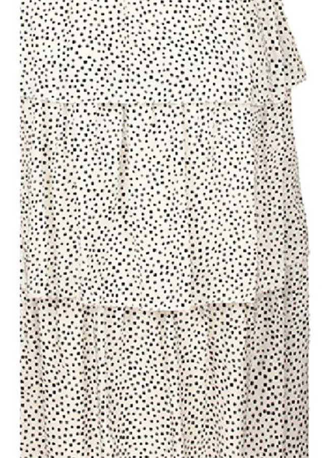 Polka Dotted Ruffle Dress White/Black  - Image 3