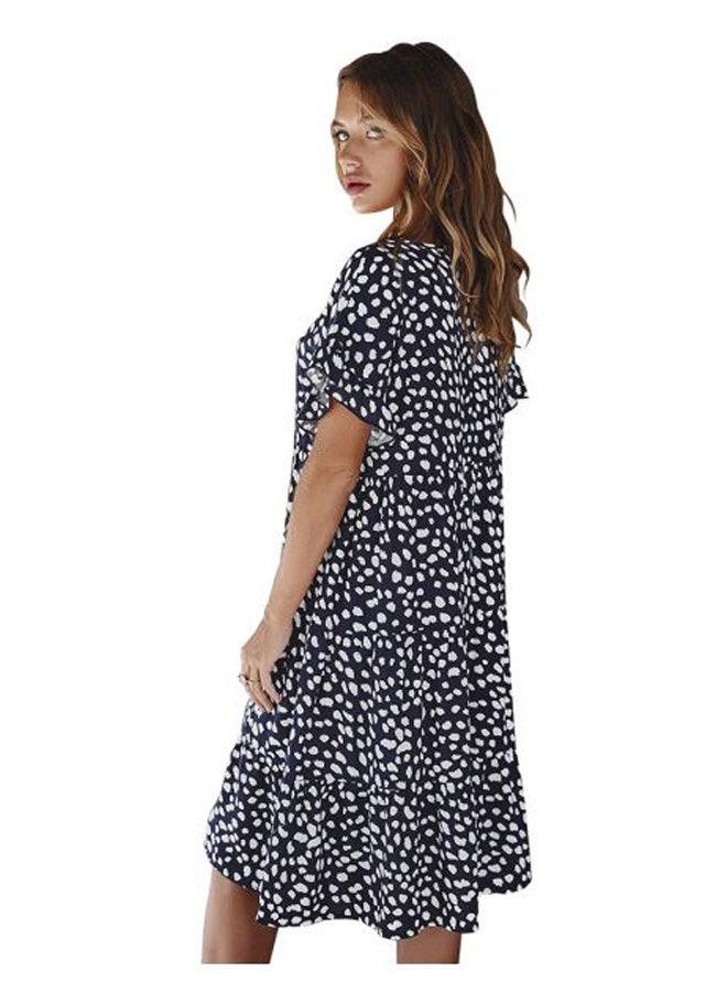 Animal Printed Dress Dark Blue/White  - Image 2
