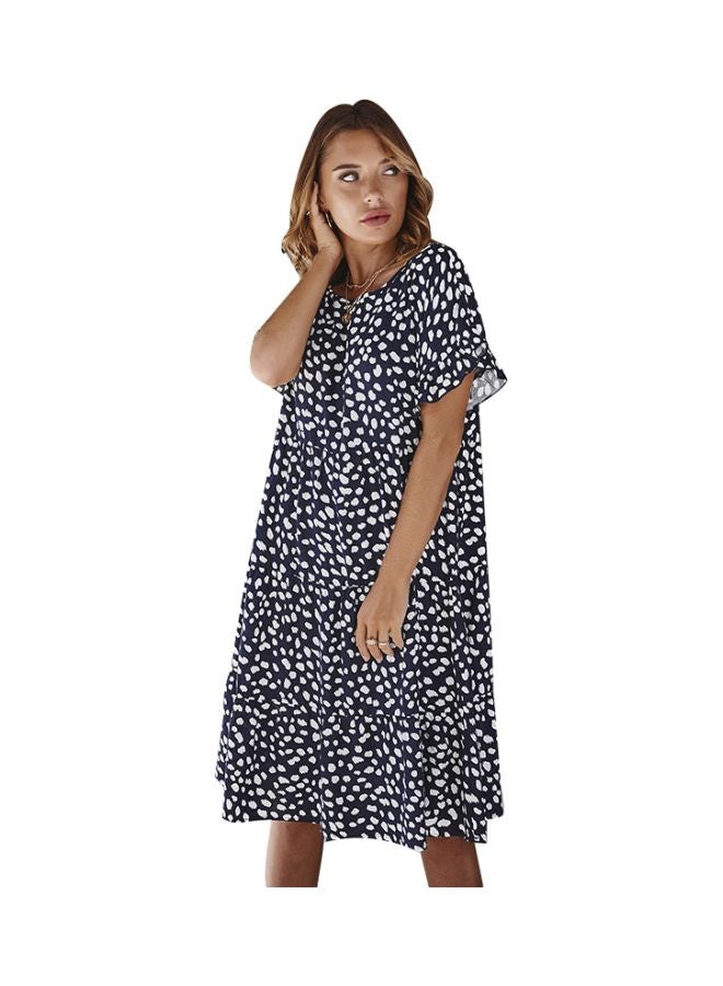 Animal Printed Dress Dark Blue/White  - Image 1