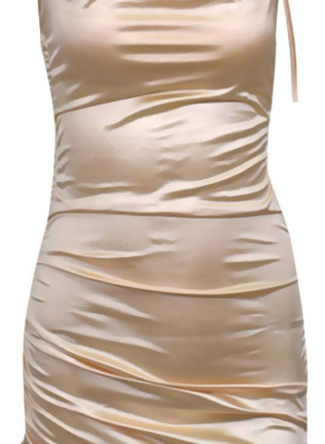 Backless Spaghetti Dress Champagne - Image 3
