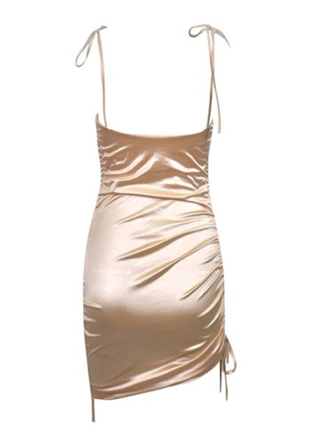 Backless Spaghetti Dress Champagne - Image 2