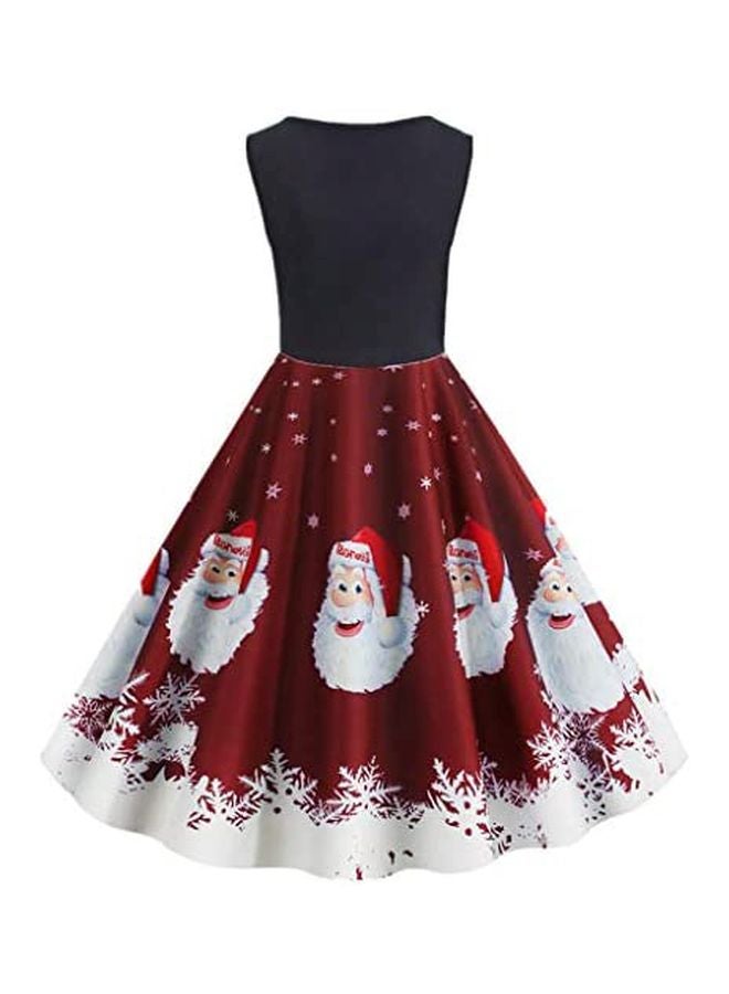 Santa Clause Printed Dress Black/Red/White  - Image 2