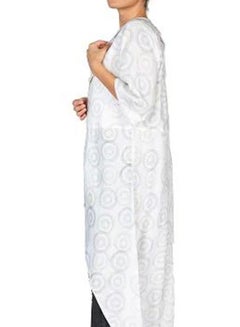 Sana'a Kayum Printed Overlap Jacket White/Blue/Green  - Image 3