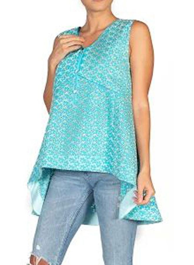 Sana'a Kayum - Printed Tent Tunic Teal - Image 1
