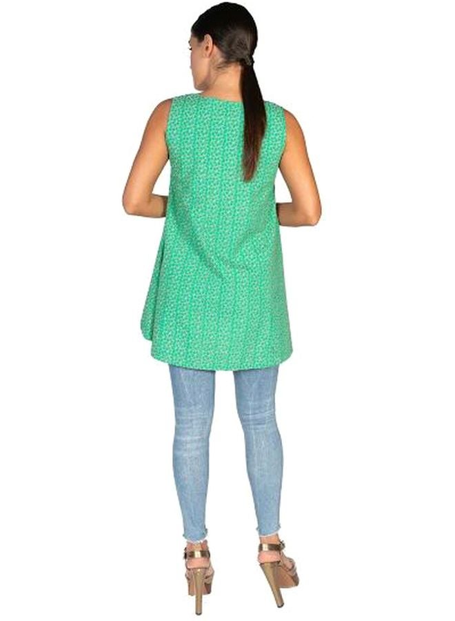 Sana'a Kayum Lace Pattern Tent Tunic Green/Beige - Image 2