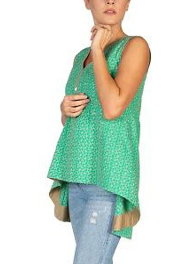 Sana'a Kayum Lace Pattern Tent Tunic Green/Beige - Image 3