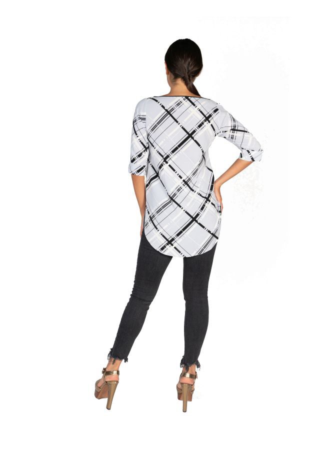 Sana'a Kayum Printed Tunic Grey/Black - Image 2