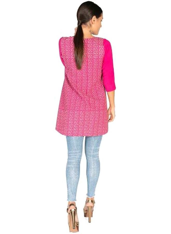 Sana'a Kayum - Lace Detailed Tunic Fuchsia - Image 1