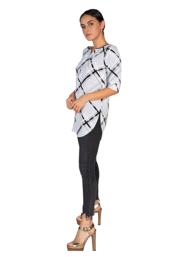 Sana'a Kayum Printed Tunic Grey/Black - Image 4