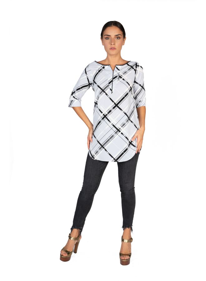 Sana'a Kayum Printed Tunic Grey/Black - Image 5