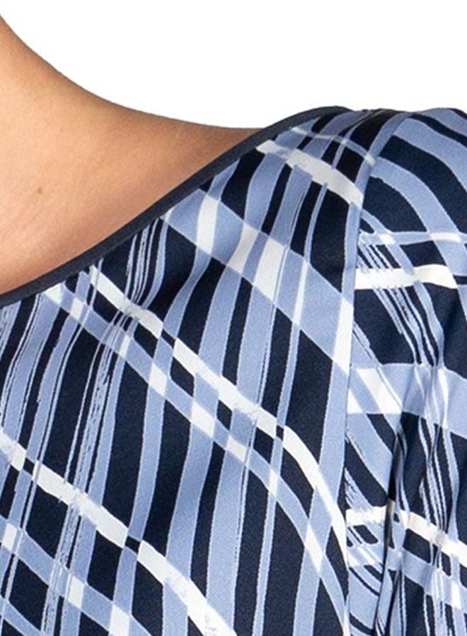 Sana'a Kayum Printed U Shaped Tunic Navy/White - Image 3