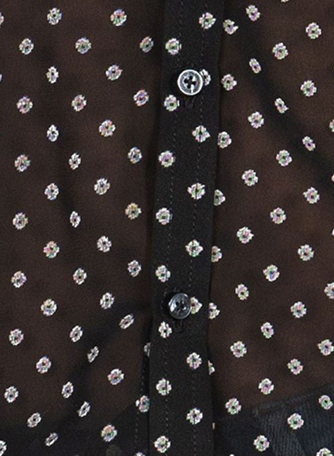 Sana'a Kayum Polka Dot Printed Blouse Black/White  - Image 3