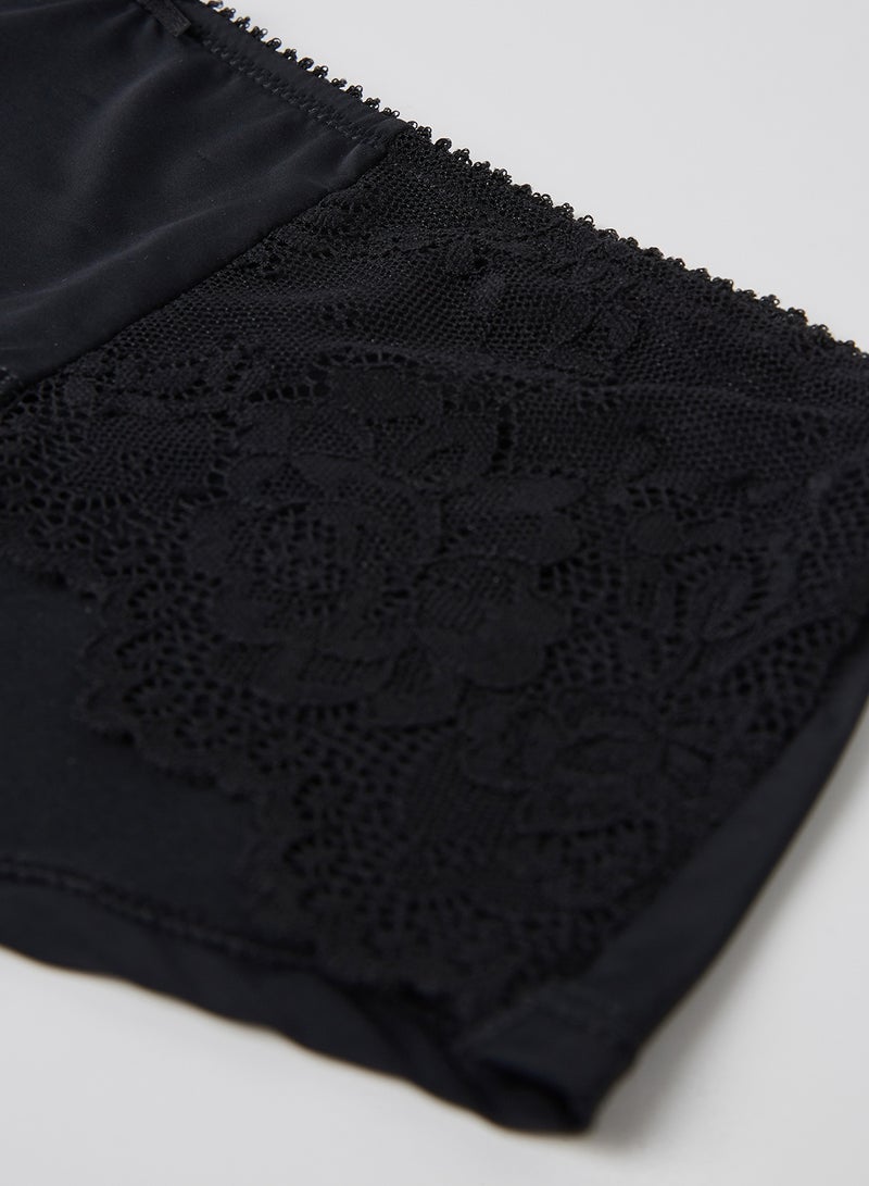 PARFAIT - Lace Trim Hipster Briefs Black - Image 1