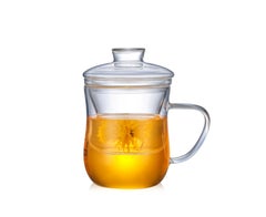 Neoflam Borosilicate Glass Tea Mug With Lid Clear 350ml  - Image 1