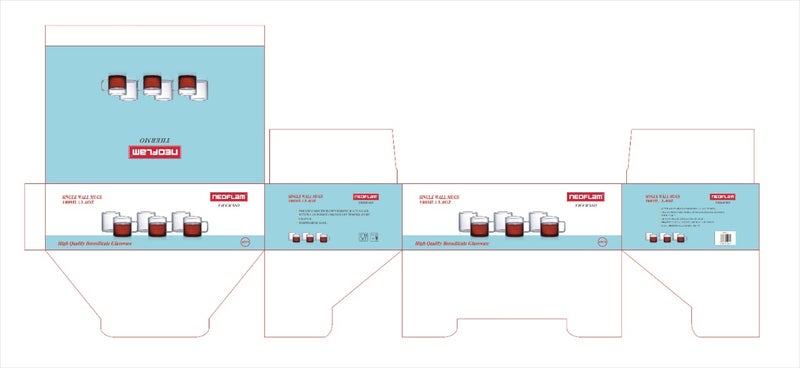 Neoflam 6-Piece Borosilicate Glass Mug Set Clear 100ml - Image 2