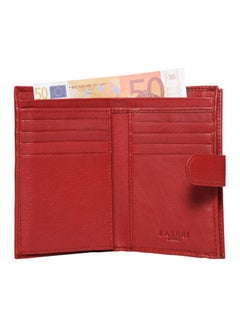 LAVERI LEATHER Mens Bi-Fold Leather Wallet Red  - Image 3