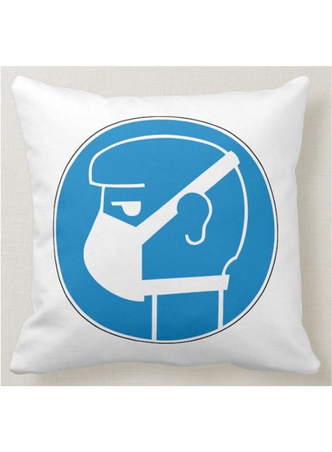 1st Piece Side Face Mask Sign Printed Decorative Pillow White 40x40cm - Image 1