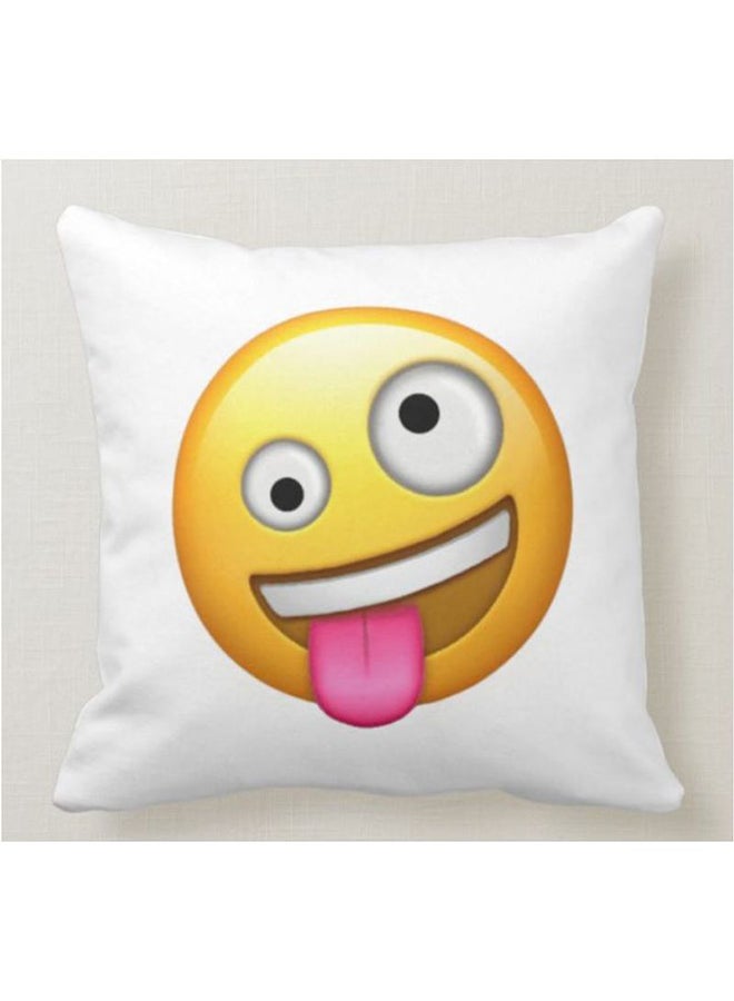 1st Piece Crazy Emoji Printed Decorative Pillow White 40x40cm  - Image 1