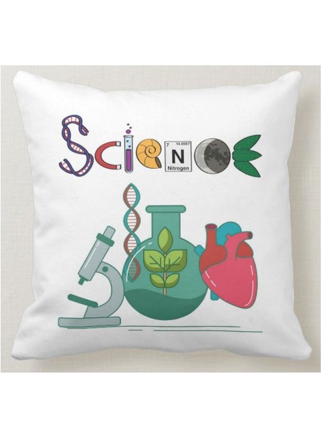 1st Piece Science Printed Pillow White 40x40centimeter - Image 1