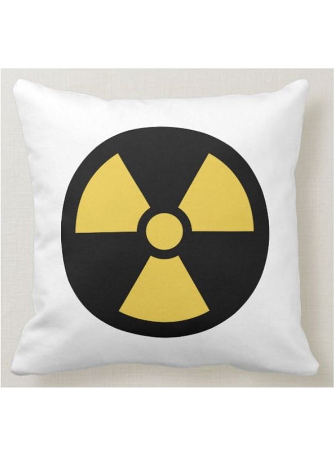 فرست بيس وسادة نوم بطبعة علامة نووية أبيض 40x40سم - Image 1