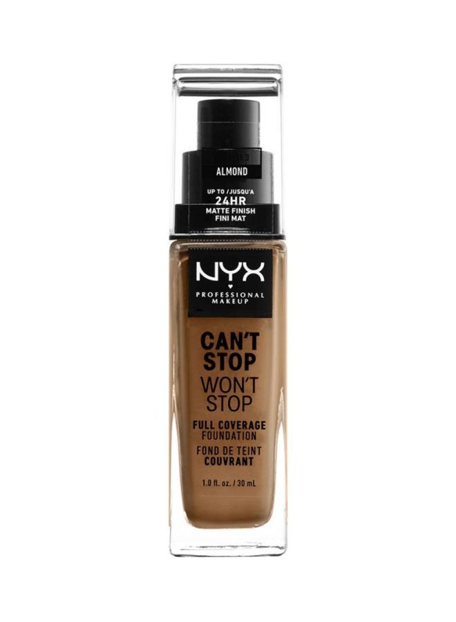NYX PROFESSIONAL MAKEUP Can't Stop Won't Stop Full Coverage Foundation Almond  - Image 1
