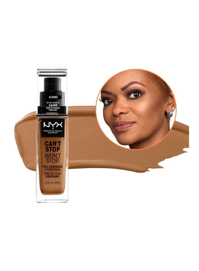 NYX PROFESSIONAL MAKEUP Can't Stop Won't Stop Full Coverage Foundation Almond  - Image 4