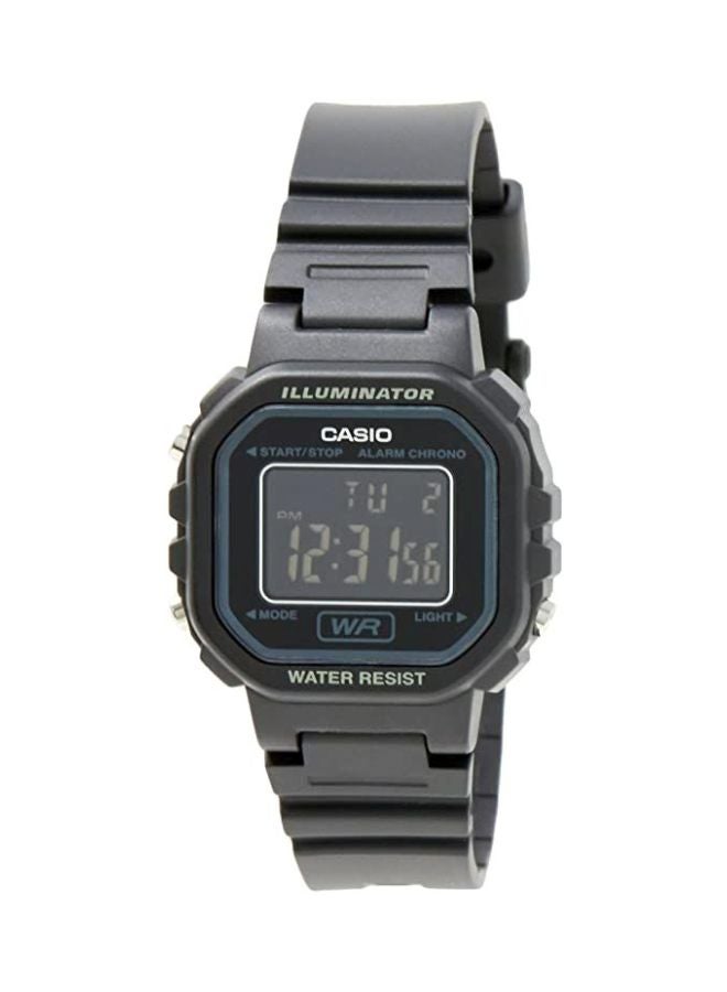 كاسيو ساعة يد إلومينيتور رقمية ومقاومة للماء طراز LA-20WH-1B - قياس 35 مم - لون أسود للنساء - Image 1