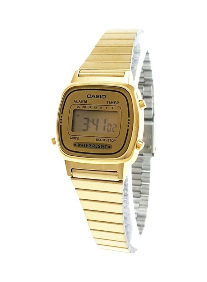 CASIO Women's Vintage Water Resistant Digital Watch LA670WGA-9D - 30 mm - Gold - Image 1
