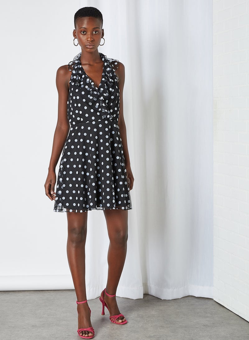 trendyol - Polka Dot Print Dress Black - Image 1