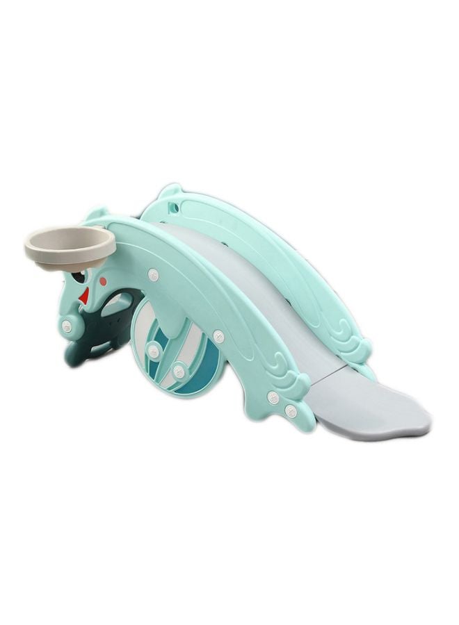 XIANGYU Double Rocking Horse And Slide Plastic Toy - Blue/White/Pink 102x34x47cm  - Image 1