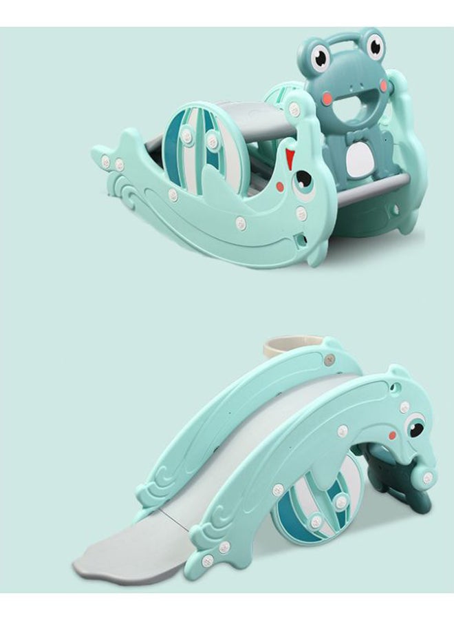 XIANGYU Double Rocking Horse And Slide Plastic Toy - Blue/White/Pink 102x34x47cm  - Image 2