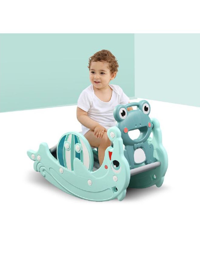 XIANGYU Double Rocking Horse And Slide Plastic Toy - Blue/White/Pink 102x34x47cm  - Image 3