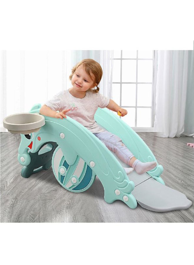 XIANGYU Double Rocking Horse And Slide Plastic Toy - Blue/White/Pink 102x34x47cm  - Image 4