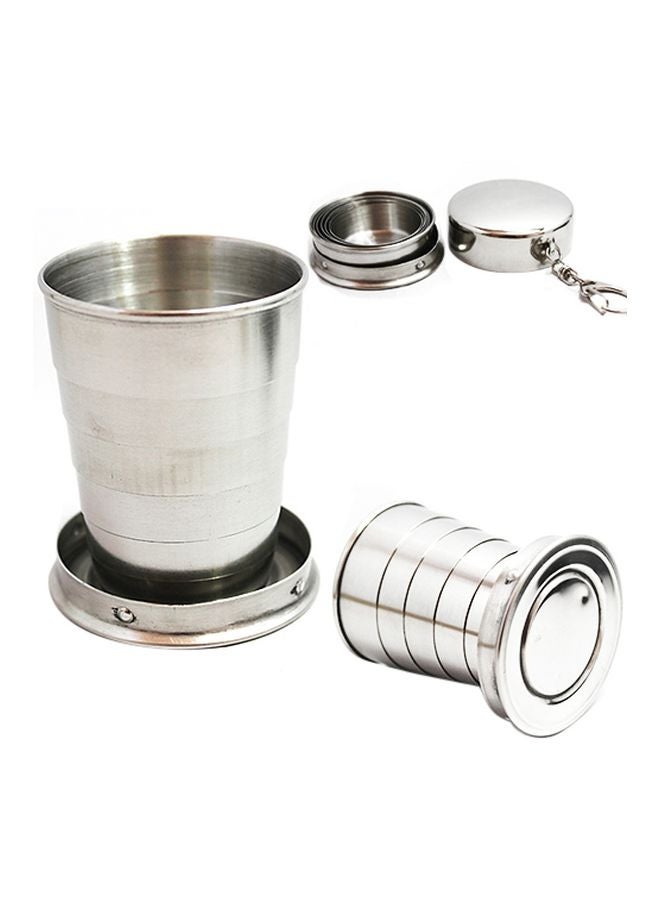 Stainless Steel Folding Collapsible Cup Silver 75ml - Image 1