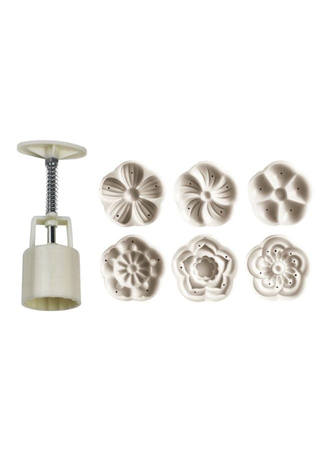 Flower Shaped Mooncake Molds With Hand Presser Set White - v1602168444/N40877606A_1