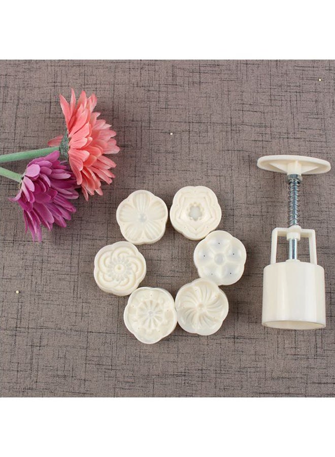 Flower Shaped Mooncake Molds With Hand Presser Set White - v1602168445/N40877606A_6