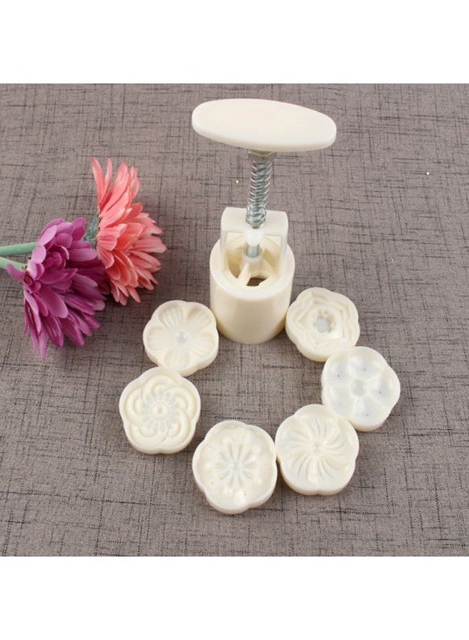 Flower Shaped Mooncake Molds With Hand Presser Set White - v1602168445/N40877606A_7