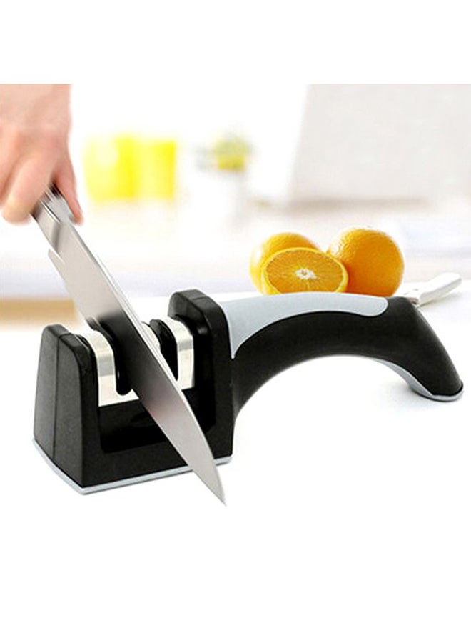 أداة شحذ السكاكين بفتحتين أسود/رمادي/فضي 20.5x7x6سم - Image 2