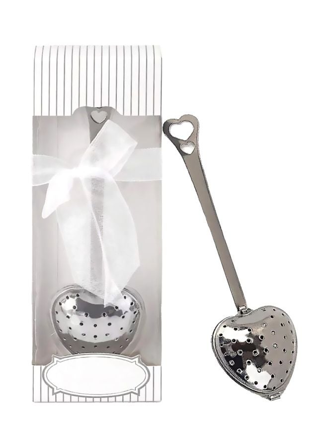 Generic - Heart Shaped Spoon Tea Infuser Silver 19x5cm - Image 1
