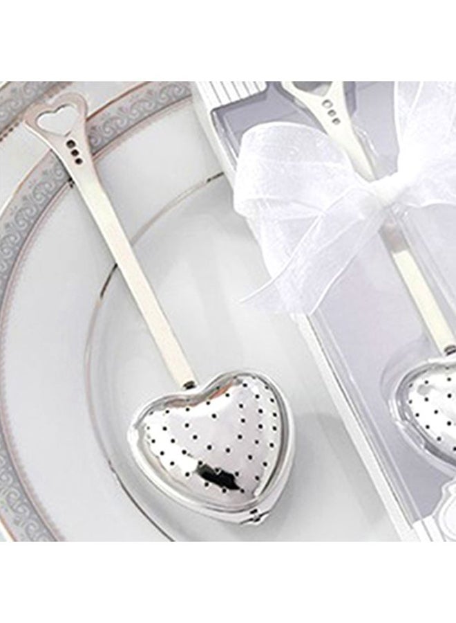 Generic - Heart Shaped Spoon Tea Infuser Silver 19x5cm - Image 1