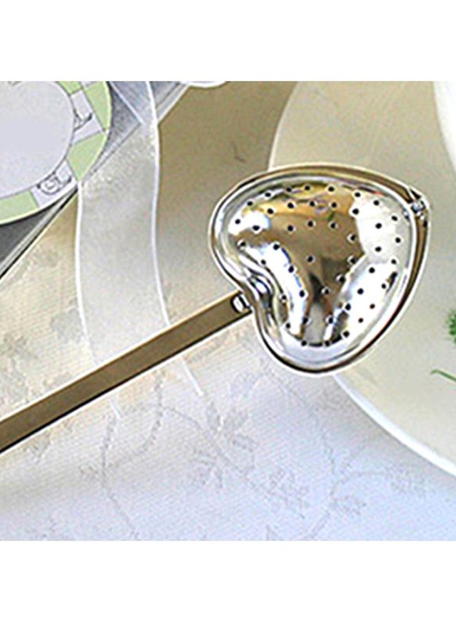 Generic - Heart Shaped Spoon Tea Infuser Silver 19x5cm - Image 1
